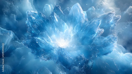 Wallpaper Mural Innovative ultra-modern blue starburst digital design featuring electrifying gradients of sapphire and alabaster in a kinetic burst of visual energy for futuristic aesthetics Torontodigital.ca