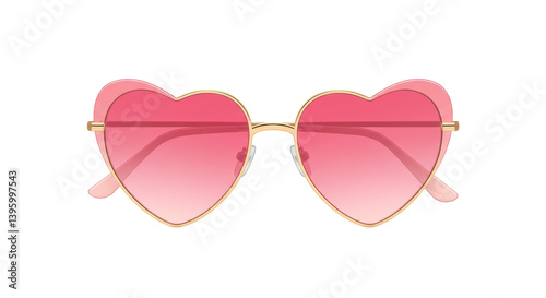 Isolated Heart-Shaped Sunglasses