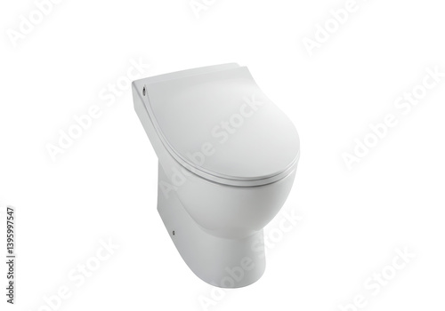 Isolated Modern White Wall Hung Toilet with Concealed Cistern