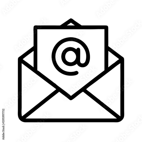 Email Envelope With At Symbol Icon Design