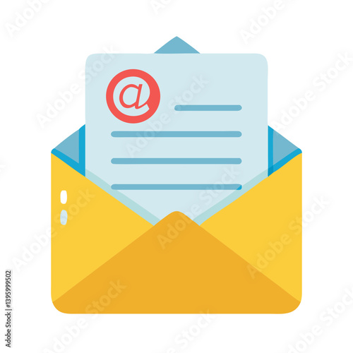 Email Message With Letter Symbol Icon Design