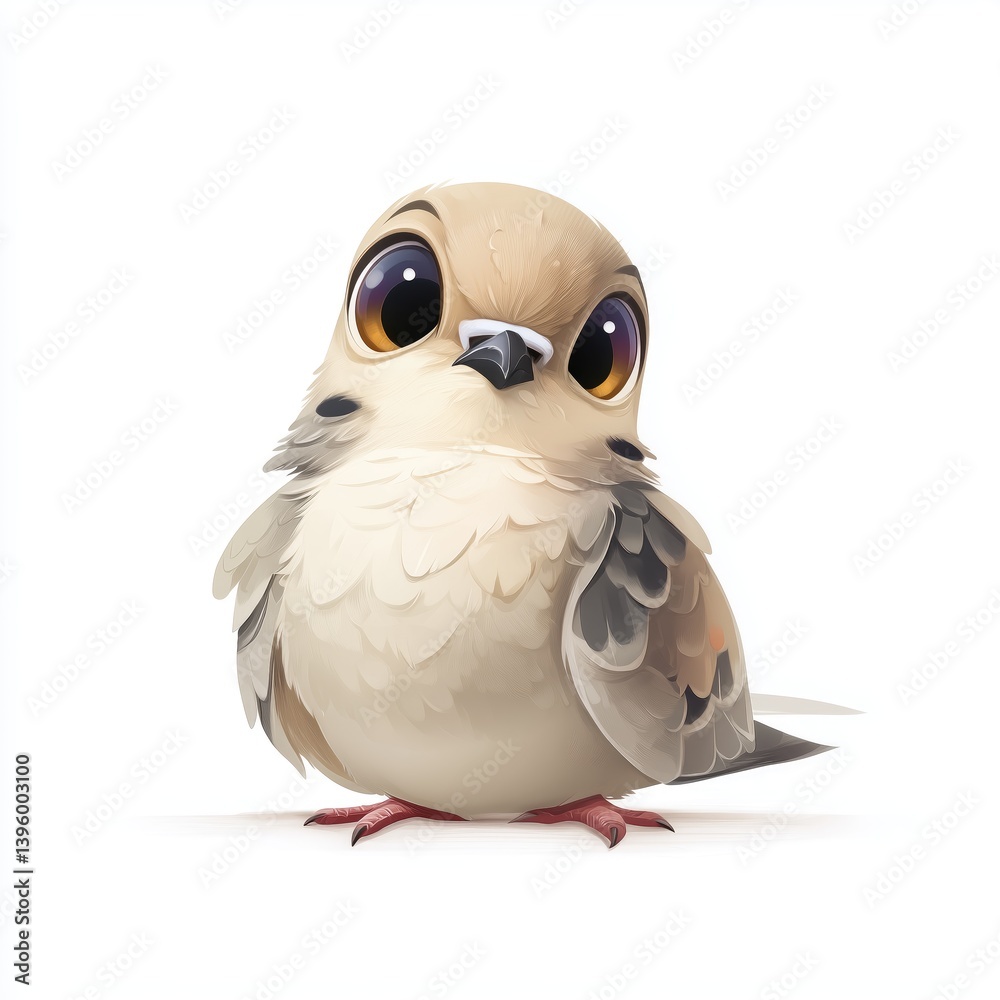 Obraz premium Cute cartoon dove portrait