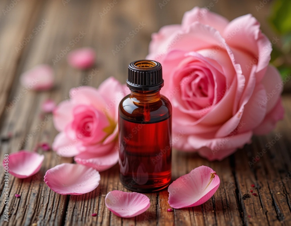 essential oil and rose petals essential oil and rose petals