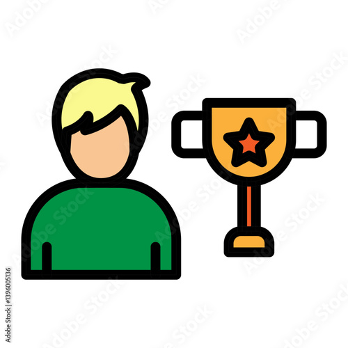 Winning Award Vector Filled Icon Design