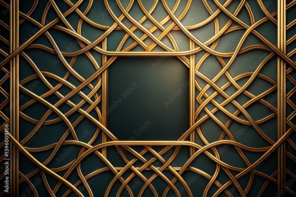 Luxurious Gold & Bronze Intertwined Lines Abstract Background with Text Box Luxurious Gold & Bronze Intertwined Lines Abstract Background with Text Box