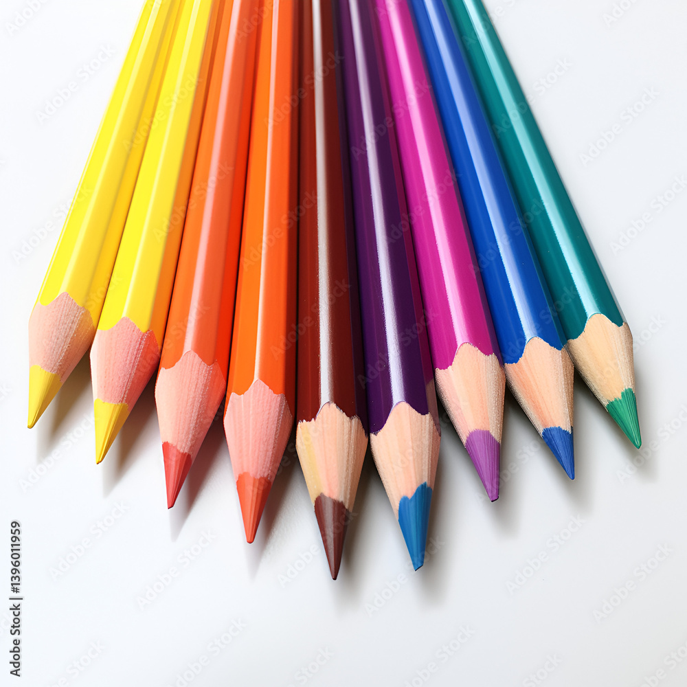 colored pencils isolated on white background colored pencils isolated on white background
