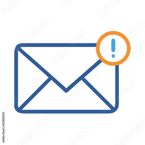 Envelope Mail Message With Alert Icon Design