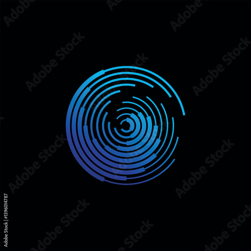 Colorful circular vortex symbol. Vector