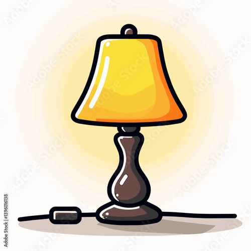 yellow lamp illuminated on table