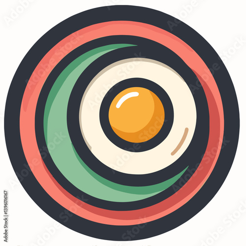 vibrant egg in colorful ring  food illustration