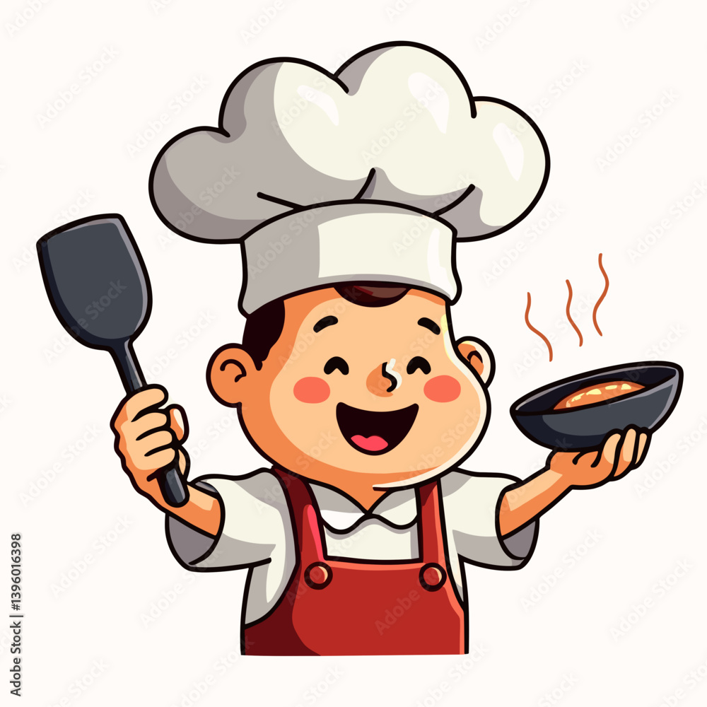 chef cartoon character cooking with spoon chef cartoon character cooking with spoon
