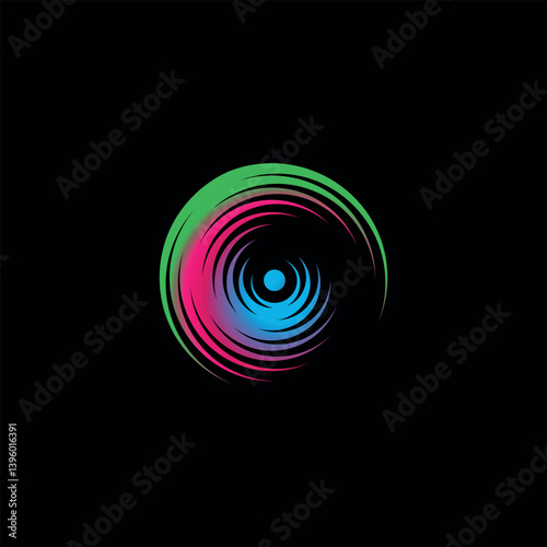 Colorful circular vortex symbol. Vector