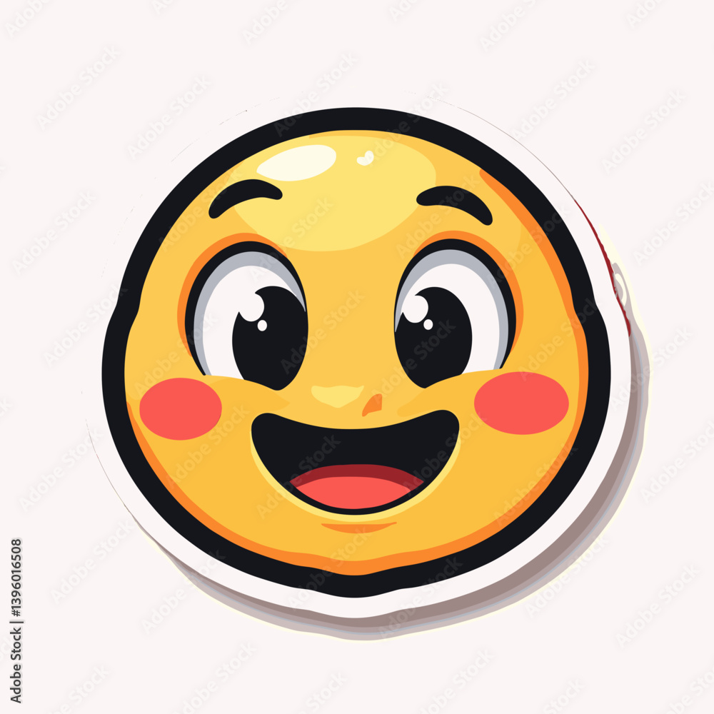 Fototapeta premium colorful emoji sticker sheet with happy face