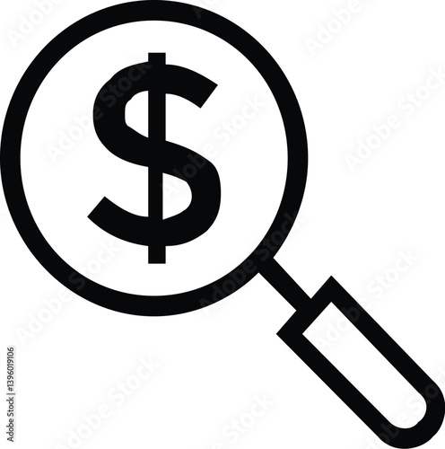 Search money or finiancial analysis icon.
