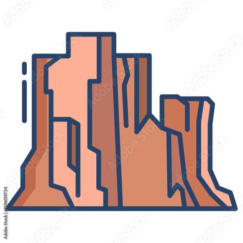 Linear color tower karst icon