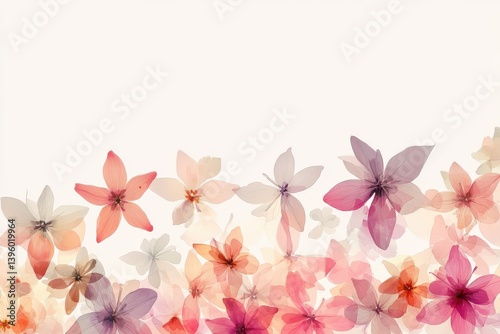 Wallpaper Mural A delicate arrangement of pastel flowers creating a soft  dreamy floral border on a light background Torontodigital.ca