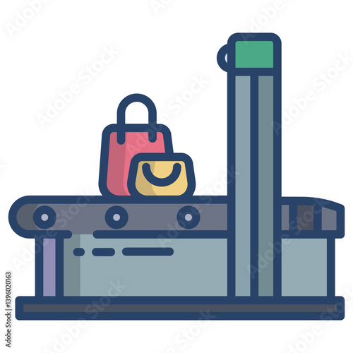 Linear color Security baggage icon
