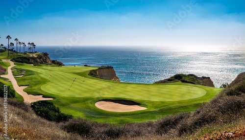landscape with green grass and clouds