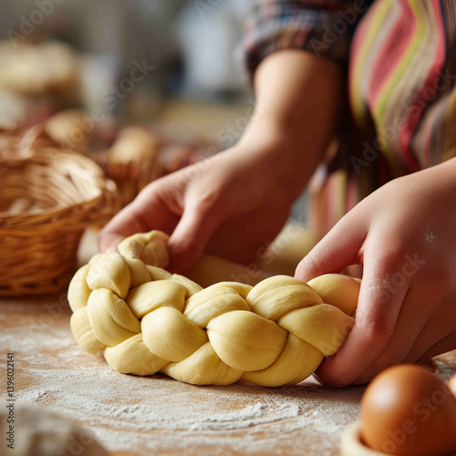 Obraz na płótnie essen, teig, kochen, hand, küche, brot, mehl, anfertigung, backen, kneten, chefkoch, hand, backwaren, frau, cook, vorbereitung, bakers, backstube, hausgemacht, tabelle, backen, mahl, pizza, gearbeitet w salonie