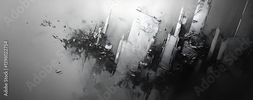 Dynamic grayscale textures with chaotic yet artistic detailing.
