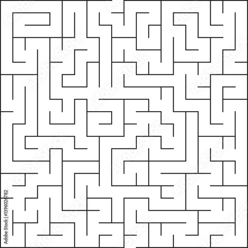 Complex Square Maze Puzzle Paths, Walls, Solution, Challenge, Game