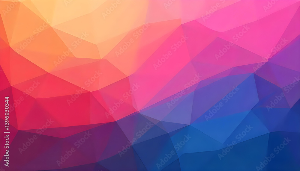 Obraz premium A vivid illustration of abstract geometric design with a colorful array of polygons and gradients.