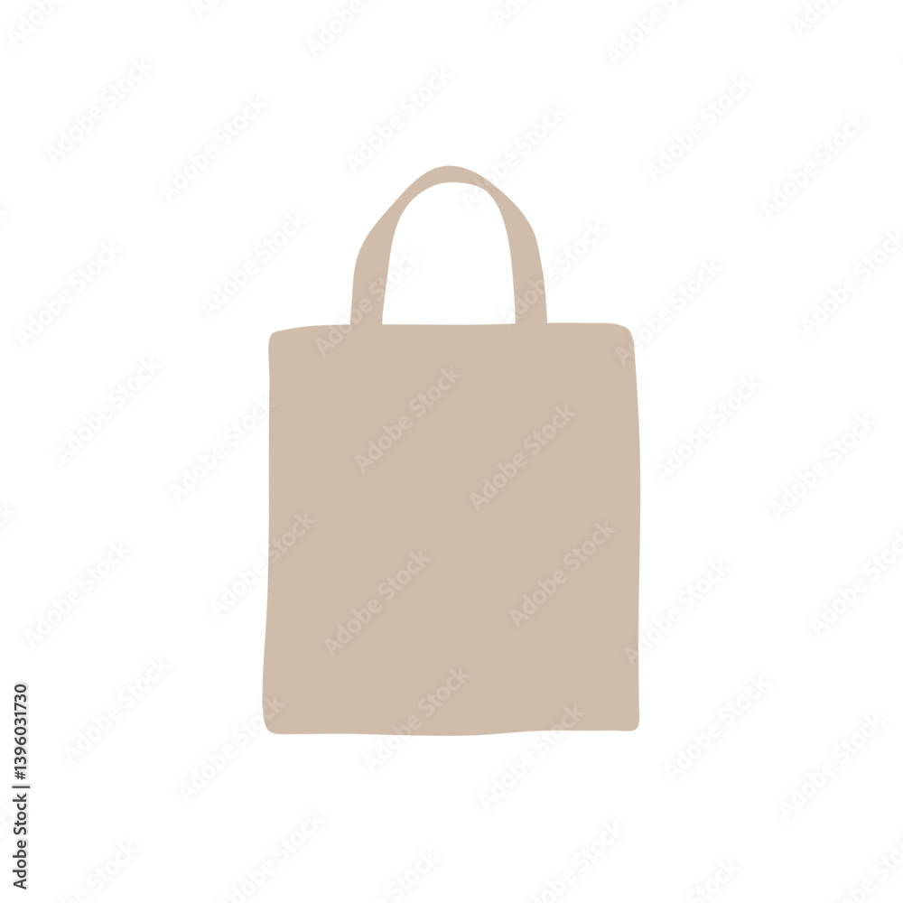 Cloth totebag with handle. Canvas bag mockup. Vector illustration Cloth totebag with handle. Canvas bag mockup. Vector illustration