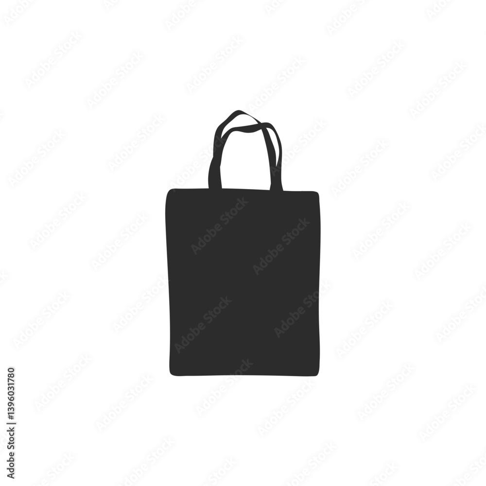Cloth totebag with handle. Canvas bag mockup. Vector illustration Cloth totebag with handle. Canvas bag mockup. Vector illustration