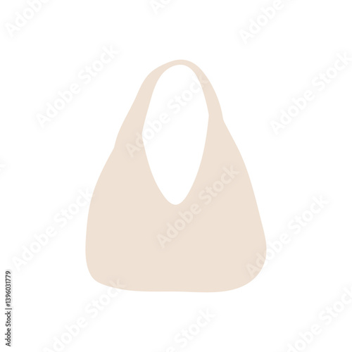 Cloth totebag with handle. Canvas bag mockup. Vector illustration