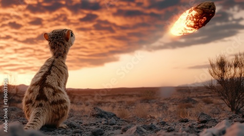 The moment when the meteorite that wiped out the dinosaurs hit the earth. The moment when the meteorite hit the earth through the eyes of a small rodent that would eventually evolve into a human.