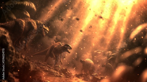 Wallpaper Mural The meteor that brought the end of the dinosaurs has appeared on Earth. There is hot and scorching weather Torontodigital.ca