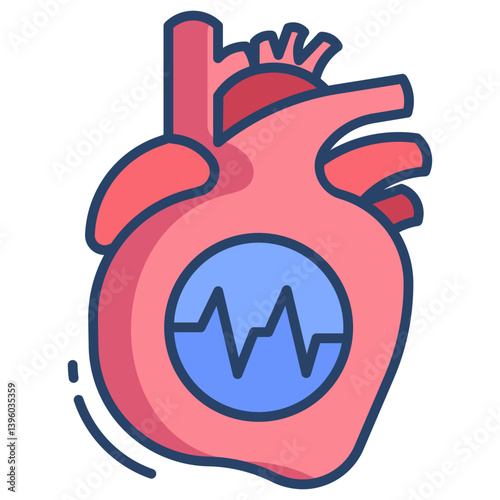 Linear color heart disease icon