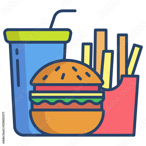 Linear color Junk food icon
