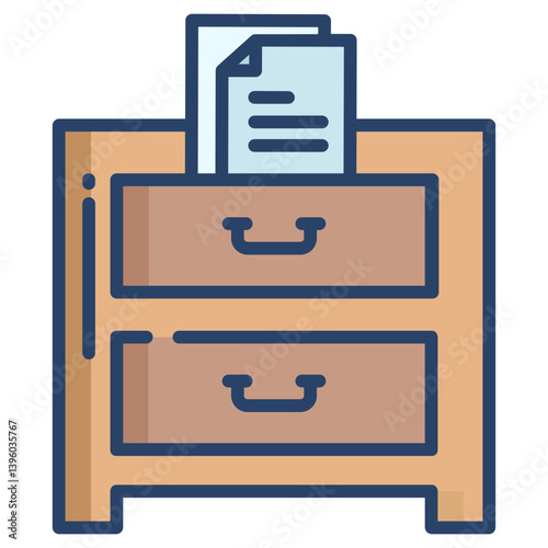 Linear color file drawer icon