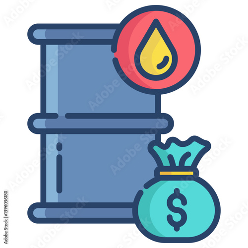 Linear color Oil profit icon