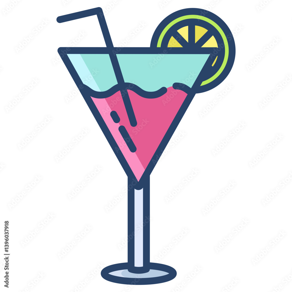 Linear color Cocktail Icon Linear color Cocktail Icon