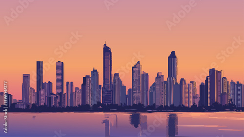 Mumbai Skyline with Dusk Glow