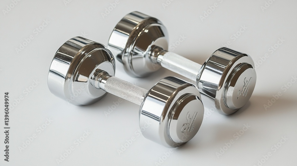 Obraz premium On a white background, silver 2kg dumbbells, perfect for toning and sculpting.