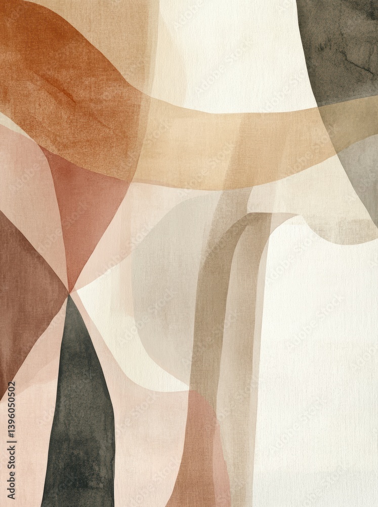 Naklejka premium Soft shapes and muted colors create an elegant abstract design