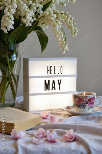 Obraz na płótnie hello may lightbox w salonie