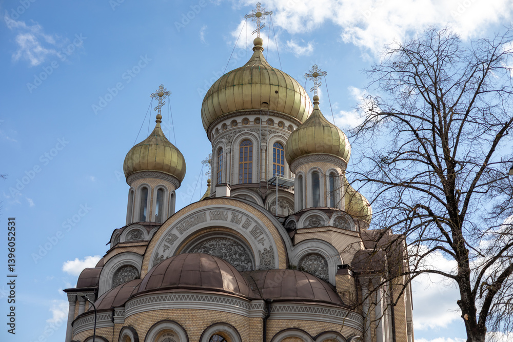 St. Nicholas Orthodox Church with Golden Domes in Vilnius, Lithuania St. Nicholas Orthodox Church with Golden Domes in Vilnius, Lithuania
