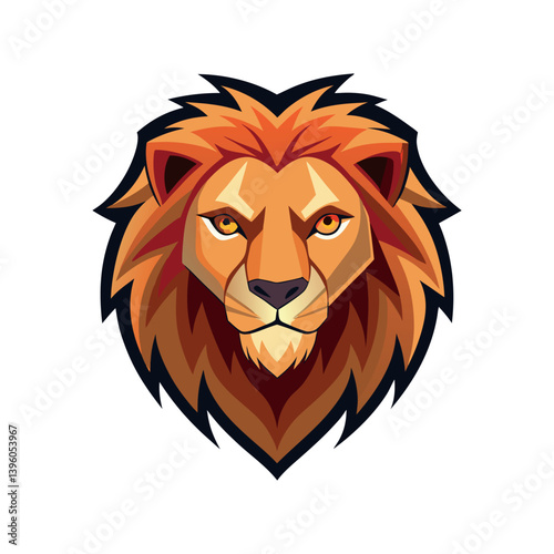Lion head logo, lion king, Abstract face vector Mascot logo illustration icon, EPS