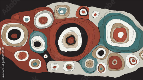Abstract organic shapes form pattern on stark background.