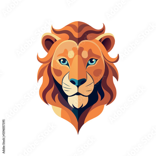Lion head logo, lion king, Abstract face vector Mascot logo illustration icon, EPS
