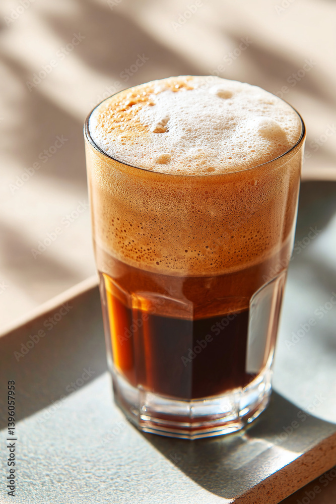 Nitro cold brew coffee with creamy foam