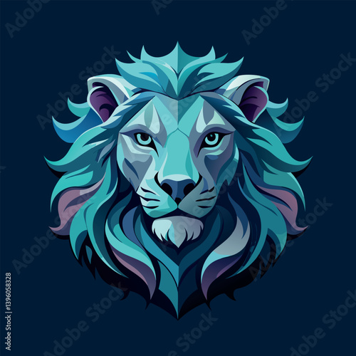 Lion head logo, lion king, Abstract face vector Mascot logo illustration icon, EPS