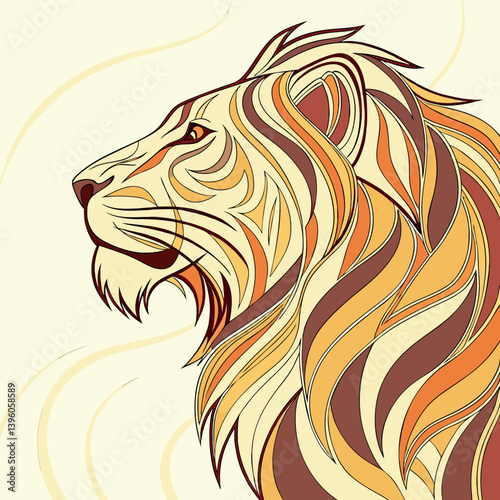 Lion head logo, lion king, Abstract face vector Mascot logo illustration icon, EPS