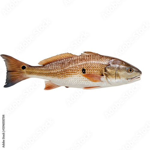 Red Drum fish caught on a transparent background. photo