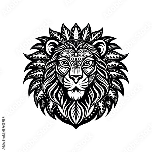 Lion head logo, lion king, Abstract face vector Mascot logo illustration icon, EPS