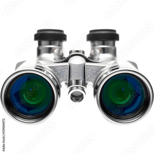Close-up of silver binoculars